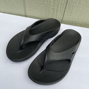 OOFOS Original Sandals Mens 8 Womens 10 Recovery Flip Flops Black Summer Beach